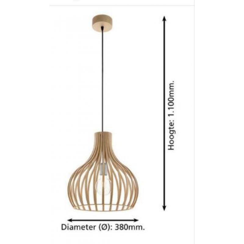 EGLO Carnico hanglamp hout (2x)