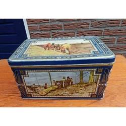 Oud Brocante Boeren Blik - reclame antiek koe paard