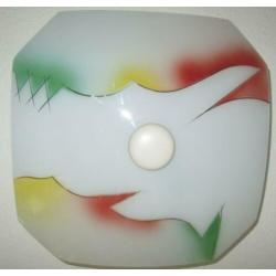 Oude plafondlamp/schaal plafonniere met decor