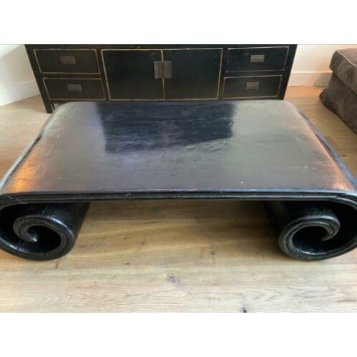 Mooie massief houten Oosterse salontafel (Chinese krultafel)