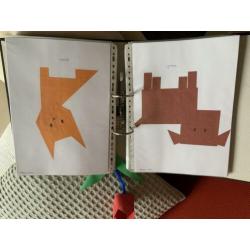 Vouwmap en doos met 3-D vouwsels