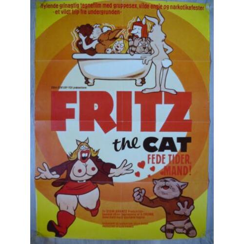 Originele filmposter van de strip "Fritz the Cat"uit 1972