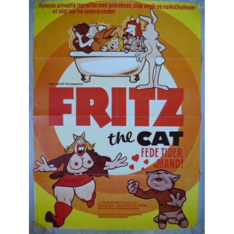 Originele filmposter van de strip "Fritz the Cat"uit 1972