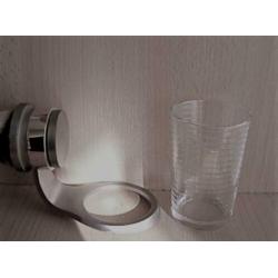 Keuco glashouder mat-chroom met gouden sierring en glazen d