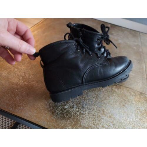 Leren zara laarsjes maat 25, zwart, leer,