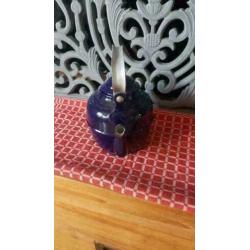 Emaille kobalt blauwe chocoladeketel