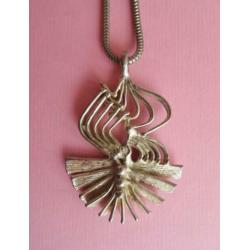 jwg Vintage 60s Modernist design ketting hanger zilver klr