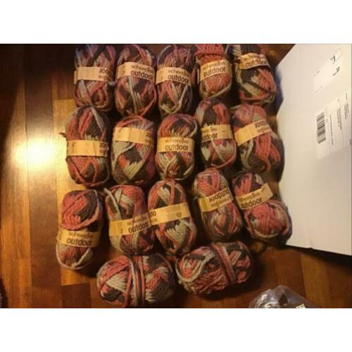 15 100gramsbollen verloopgaren oudroze beige en bruin,