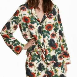 H&M floral pyjama pak blouse maat 38 + broek maat 40