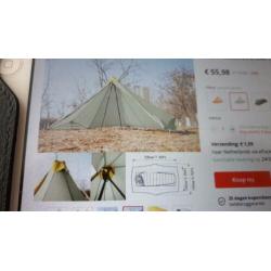 Super UL 1-pers. tent voor langere mensen 20D silnylon