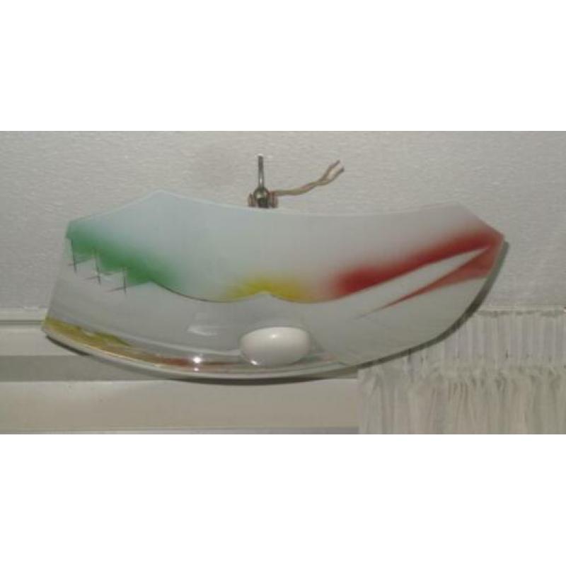 Oude plafondlamp/schaal plafonniere met decor