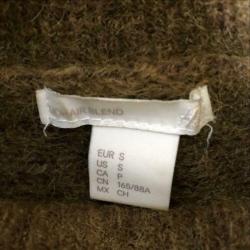 Mosterdgele wollen/mohair blend coltrui van h&m maat S.