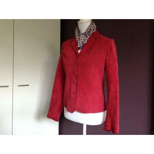 Rood suede jasje / blazer / colbert Arma mt 36