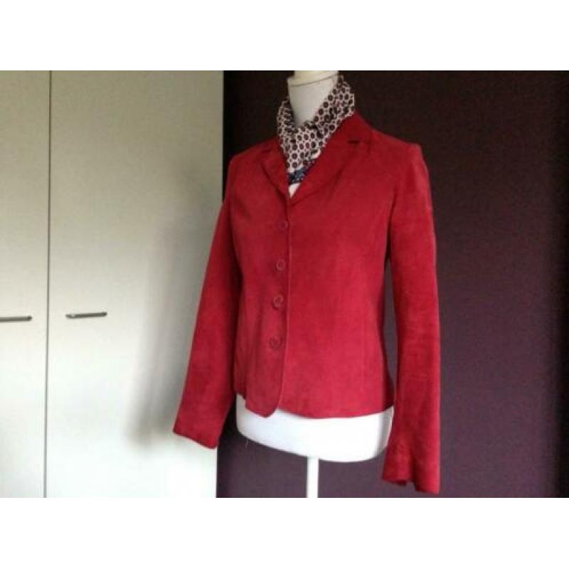 Rood suede jasje / blazer / colbert Arma mt 36