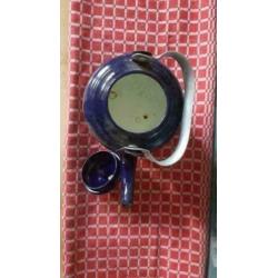 Emaille kobalt blauwe chocoladeketel