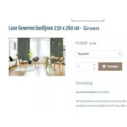 Luxe verduisterende gordijnen 300 X H 260 Groen + Ringen
