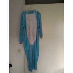 Onesie unicorn blauw 9-11 jaar