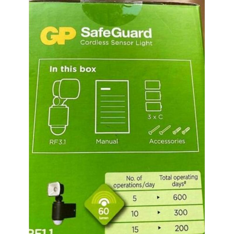 GP Safe Guard Cordless Sensor Light RF3.1 NIEUWWWW