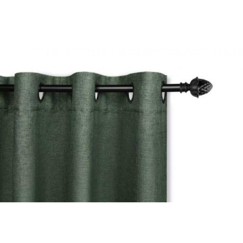 Luxe verduisterende gordijnen 300 X H 260 Groen + Ringen