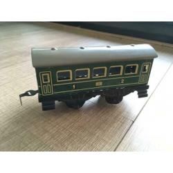 Antieke set treinwagons blik, made in “US zone Germany”