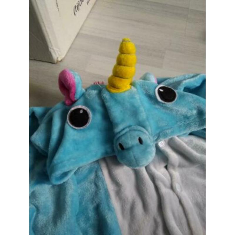 Onesie unicorn blauw 9-11 jaar