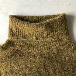 Mosterdgele wollen/mohair blend coltrui van h&m maat S.