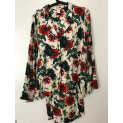 H&M floral pyjama pak blouse maat 38 + broek maat 40