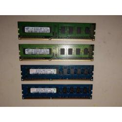 DDR3 geheugen; 4 stuks van 1 GB voor € 4,- per stuk