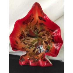 Murano bonbon schaaltje veelkleurig met goud en zilver