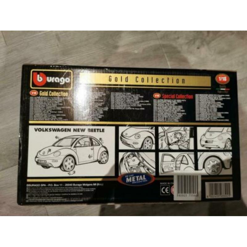 modelauto 1:18 volkswagen kever beetle gold edion