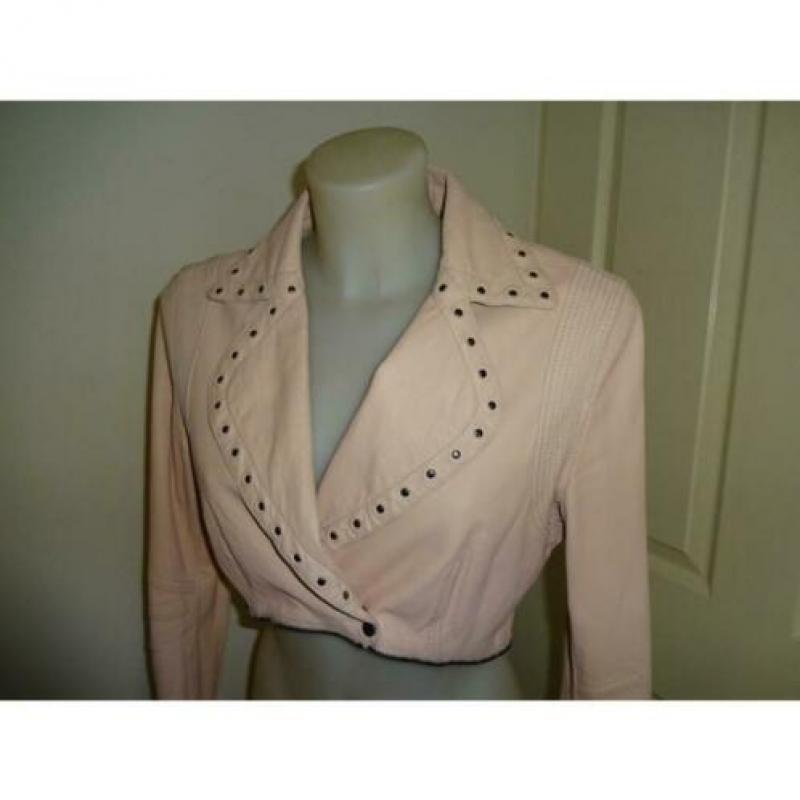 D4A Marccain leer jasje kort model biker look studs N3