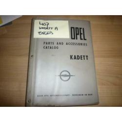 Opel Kadett A onderdelenboek Engels nr 407