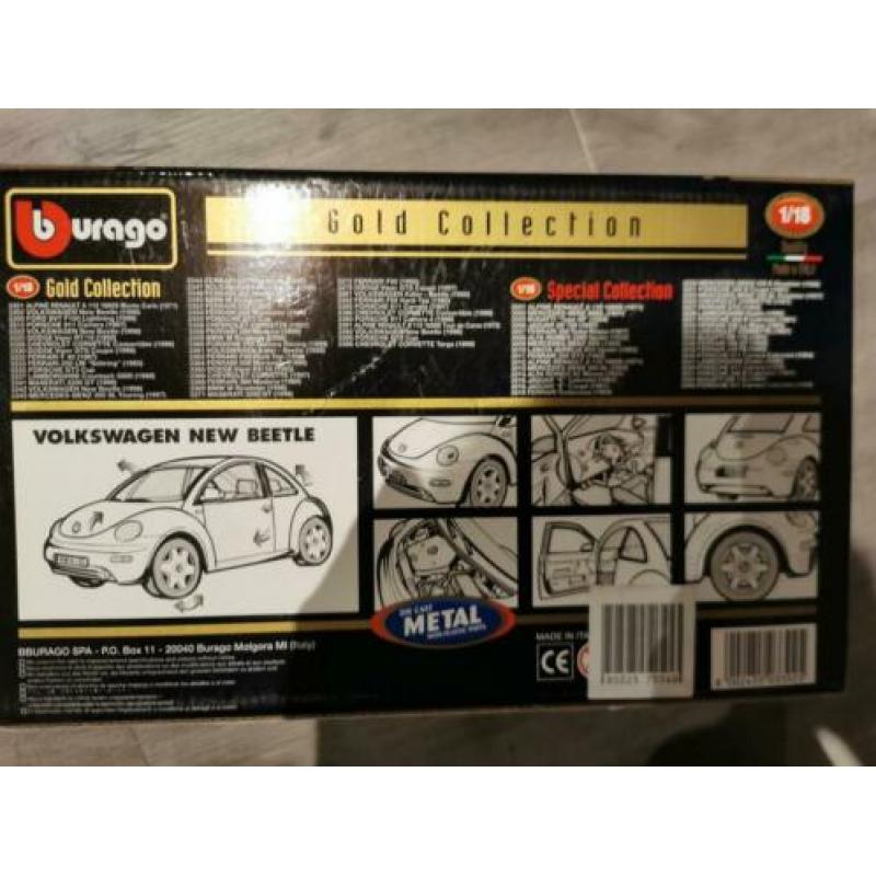 modelauto 1:18 volkswagen kever beetle gold edion