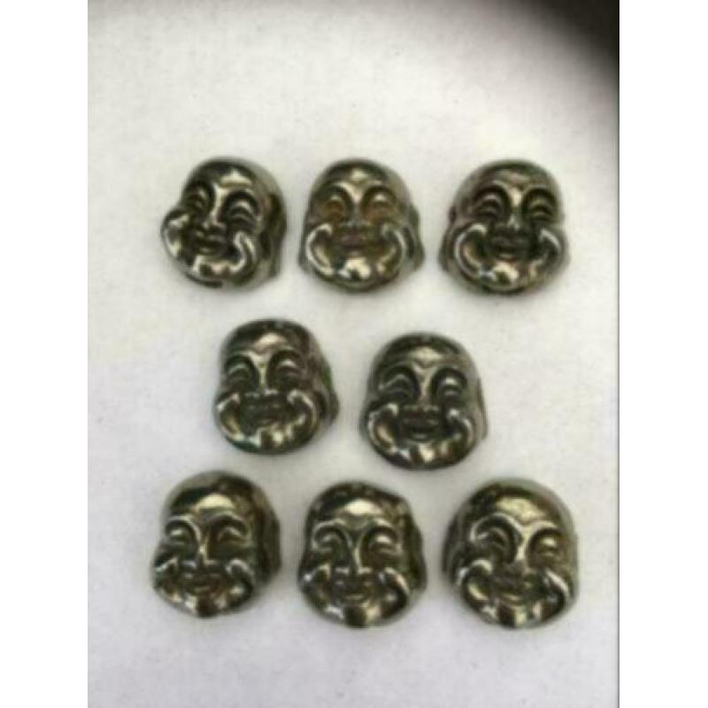 8 x Pyrite boeddha hoofdjes of 24 x happy boeddha hoofdjes