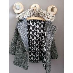 King Louie/ Petit Louie winterjas zwart wit
