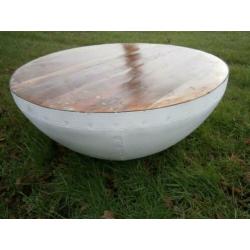 Nieuw Ronde salontafel metaal hout 75cm breed speciale actie