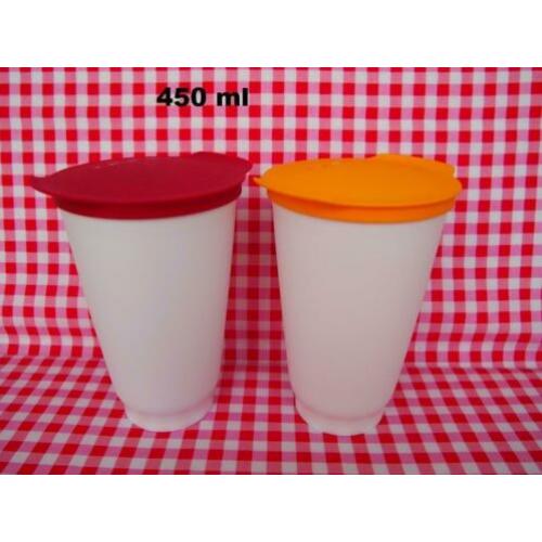 121 Allegra bekers, 450 ml, nieuwstaat, Tupperware