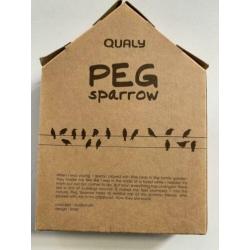 Moods Vogel wasknijper klem zwart peg sparrow