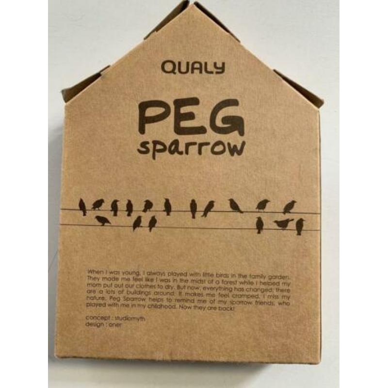 Moods Vogel wasknijper klem zwart peg sparrow