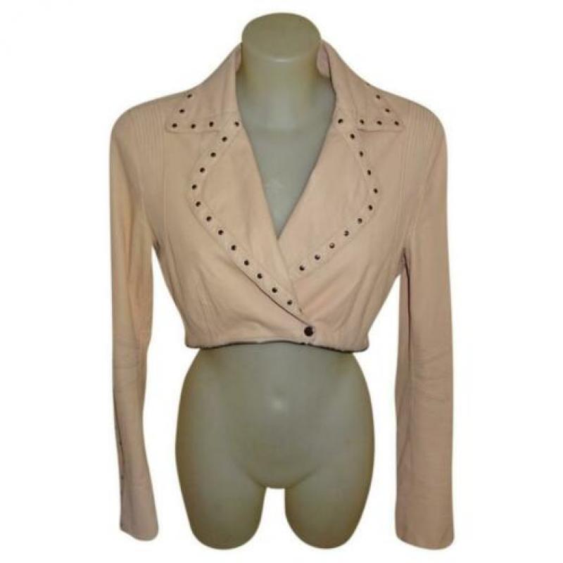 D4A Marccain leer jasje kort model biker look studs N3