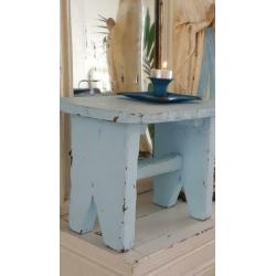 Vensterbankbankje opstapje brocante blauw emaille