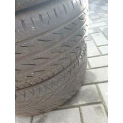 4 velgen + banden 5x100 (komen van een VW Polo)