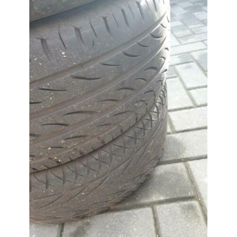 4 velgen + banden 5x100 (komen van een VW Polo)