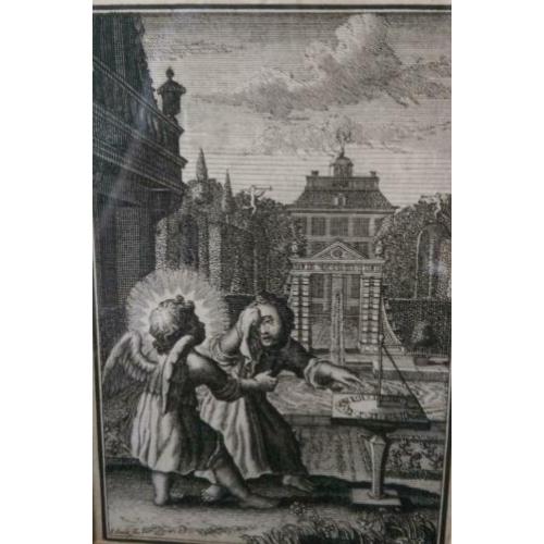 Bijbelse gravure van I. Smit 1724 eerste staat. 26x21 cm