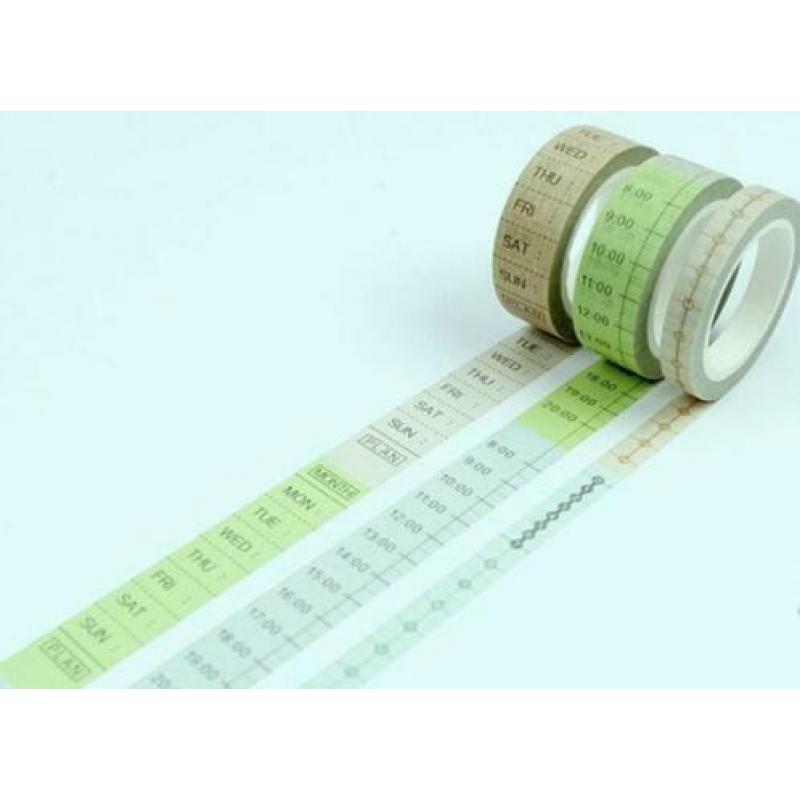 UREN en DAGEN MASKING TAPE. Super handig voor in je AGENDA