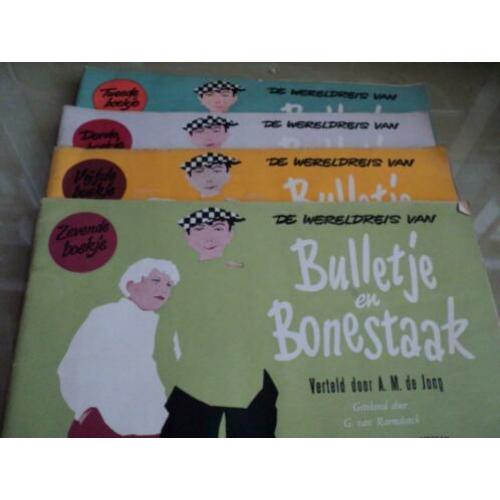 4 stripboeken De wereldreis van Bulletje en Bonestaak