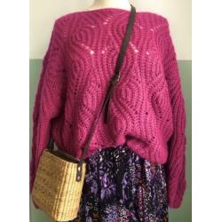 Leuk hip vintage tasje rotan