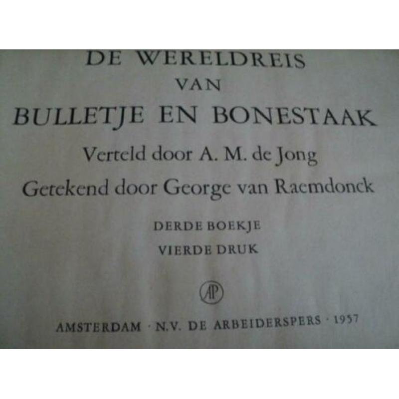 4 stripboeken De wereldreis van Bulletje en Bonestaak