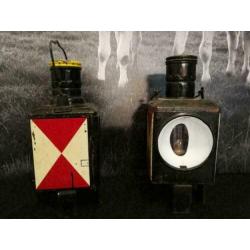 Seinlampen, spoorweglampen, Deutsche Bahn, gietijzer, petrol
