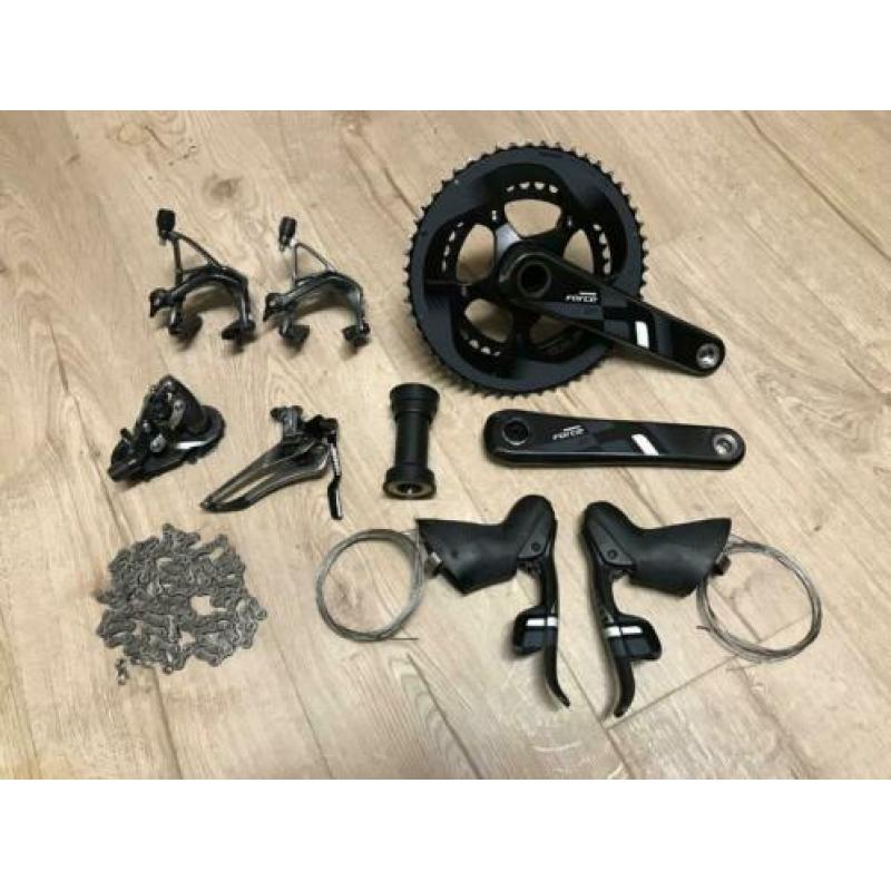 Sram Force groepset 2 x 11, velgrem, mechanisch, nieuwstaat